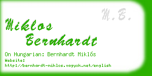 miklos bernhardt business card